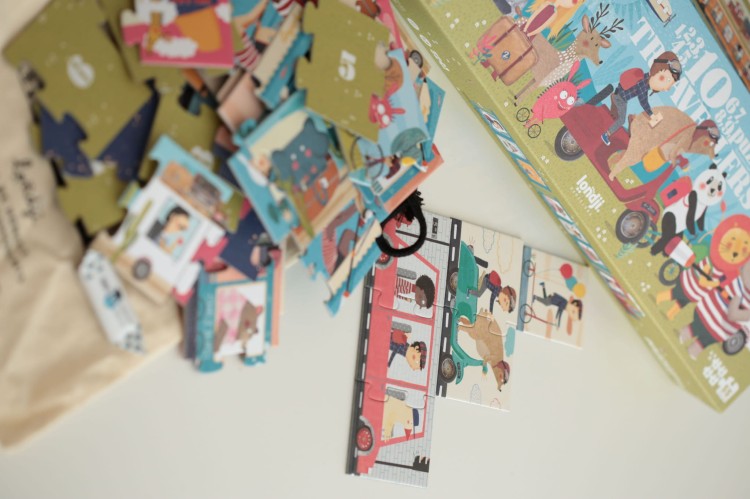 Nauka liczenia, Puzzle Podróżnicy dla dzieci