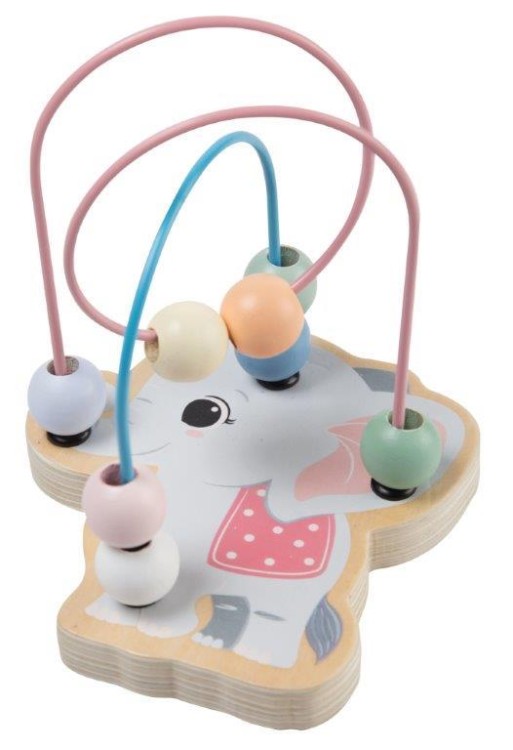 Labirynt przeplatanka Słonik Jouéco - Drewniana zabawka edukacyjna