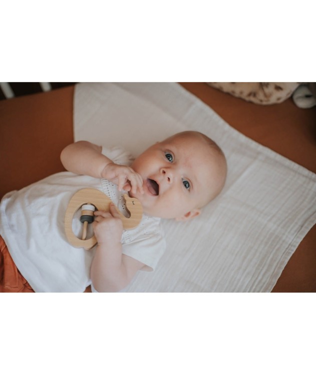 Grzechotka Łabędź Tryco - Drewniana zabawka edukacyjna