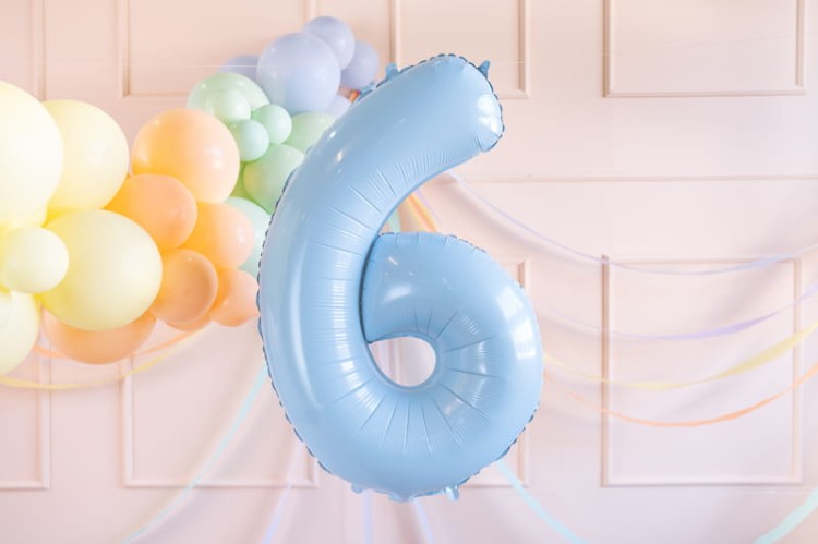 Balon foliowy 6 jasny niebieski 72cm