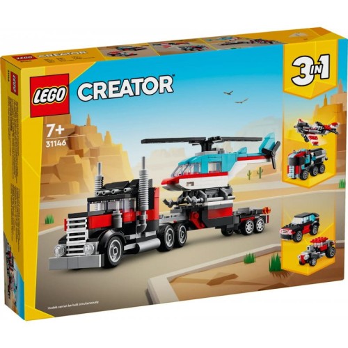 LEGO® CREATOR 31146 Ciężarówka z platformą i helikopterem