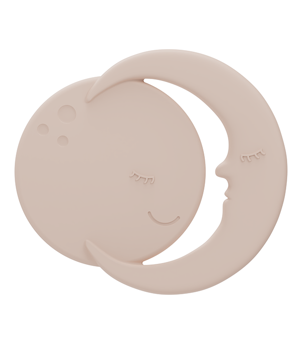 Silikonowy gryzak dla dzieci Księżyc różowy Label Label Świat Mądrego Dziecka