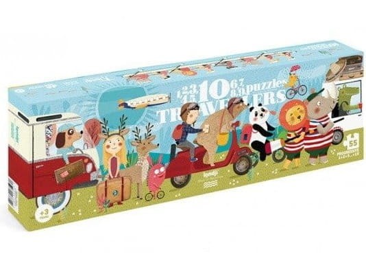 Nauka liczenia, Puzzle Podróżnicy dla dzieci