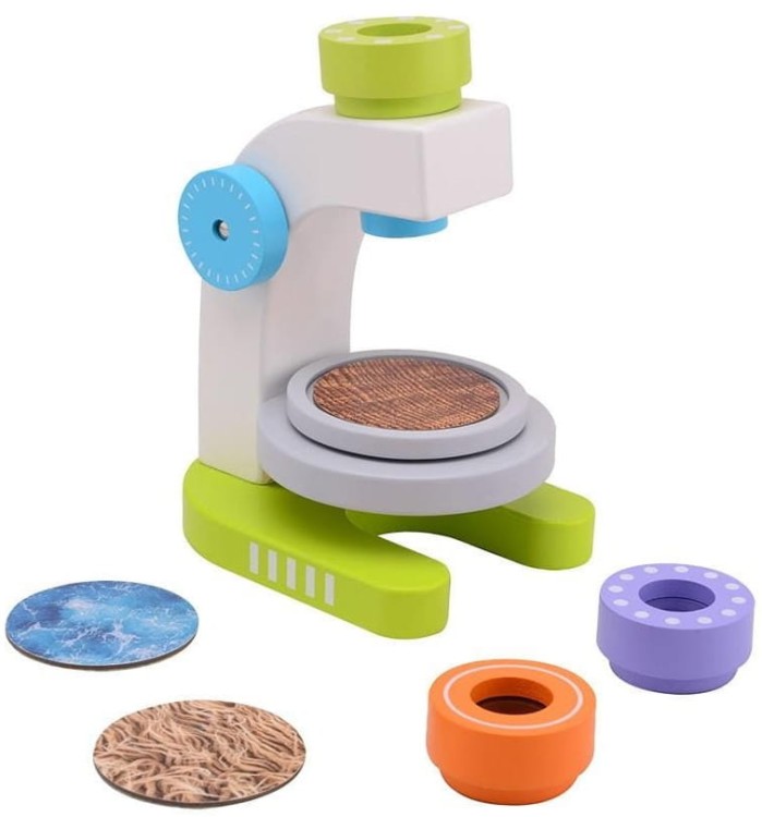 Drewniany mikroskop 3 soczewki dla dzieci