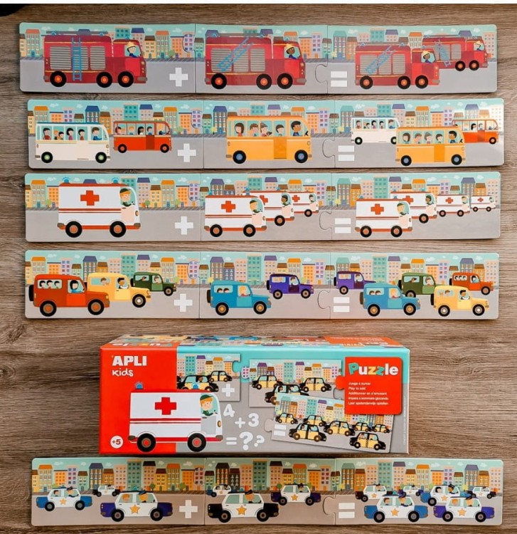 Puzzle do nauki dodawania Autka Apli Kids