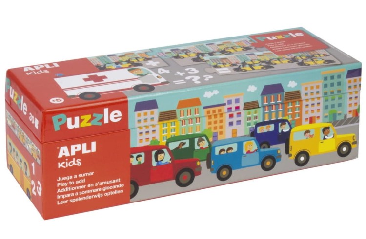 Puzzle do nauki dodawania Autka 5+ Apli Kids