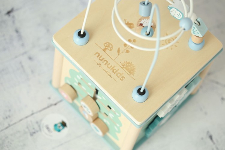 Drewniana Kostka Edukacyjna Nunukids - Niebieska Świat Mądrego Dziecka