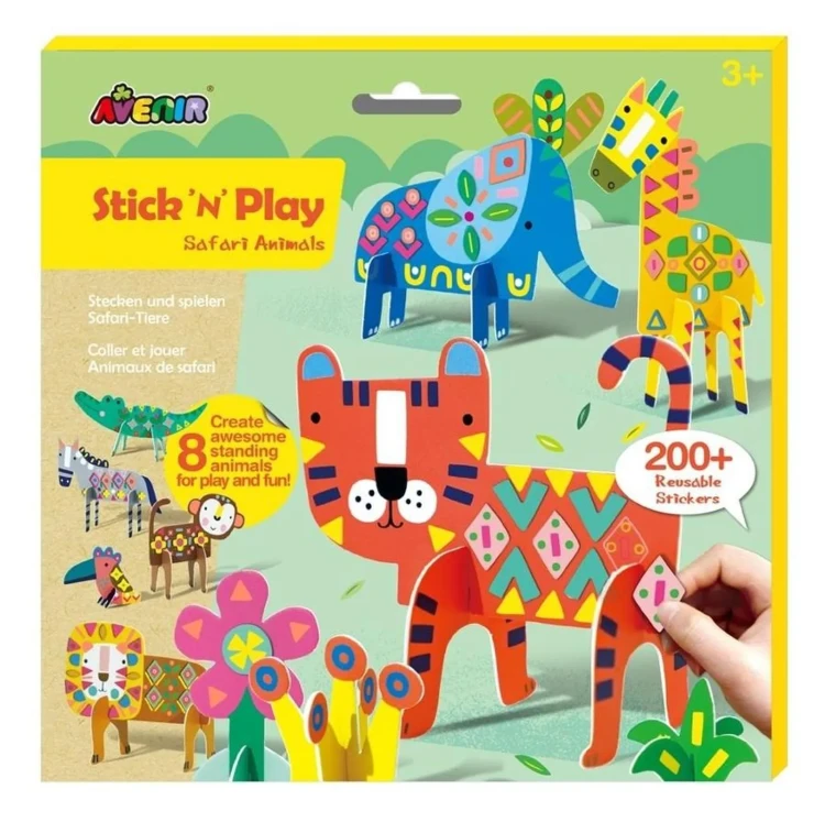 Stick N Play - Zwięrzta safari - wyklejanka dla dzieci 3+ Avenir