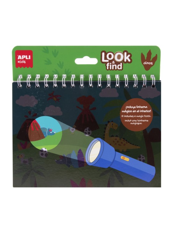 Książeczka z magiczną latarką - Dinozaury - książeczka na podróż 3+