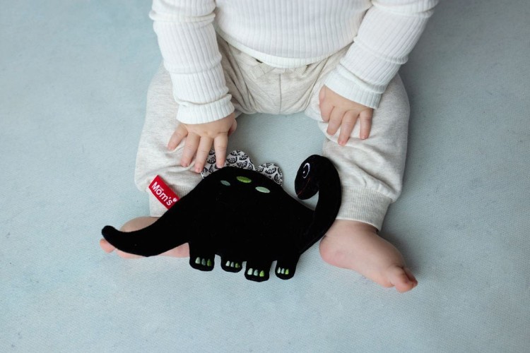 Dinozaur szeleszcząca szmatka kontrastowa dla niemowląt Mom's Care