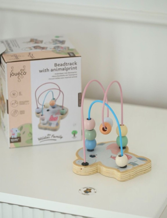 Labirynt przeplatanka Słonik Jouéco - Drewniana zabawka edukacyjna