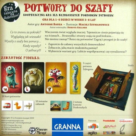 Potwory do szafy Granna - Gra kooperacyjna dla dzieci 3+