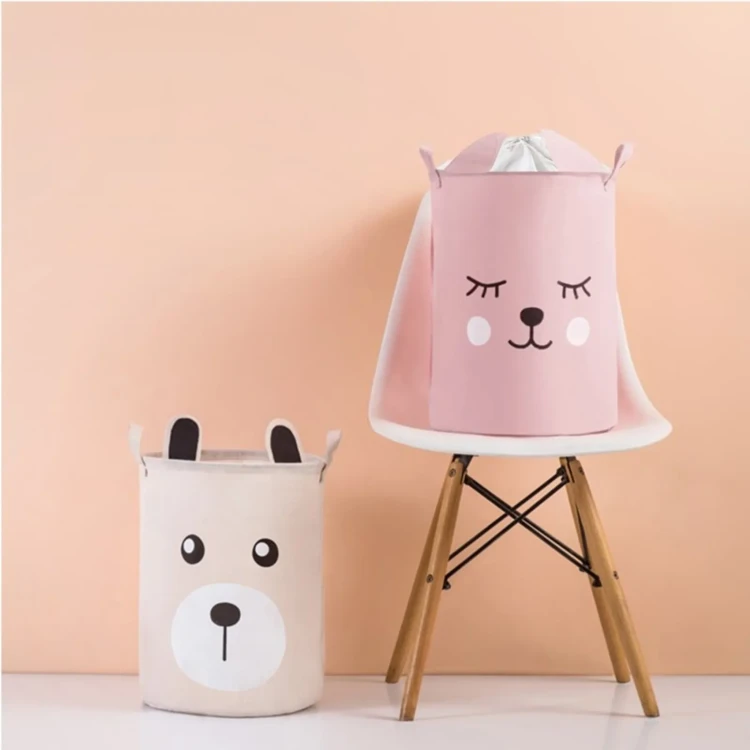 Kosz na zabawki rózowy miś XL - pokój dziecka