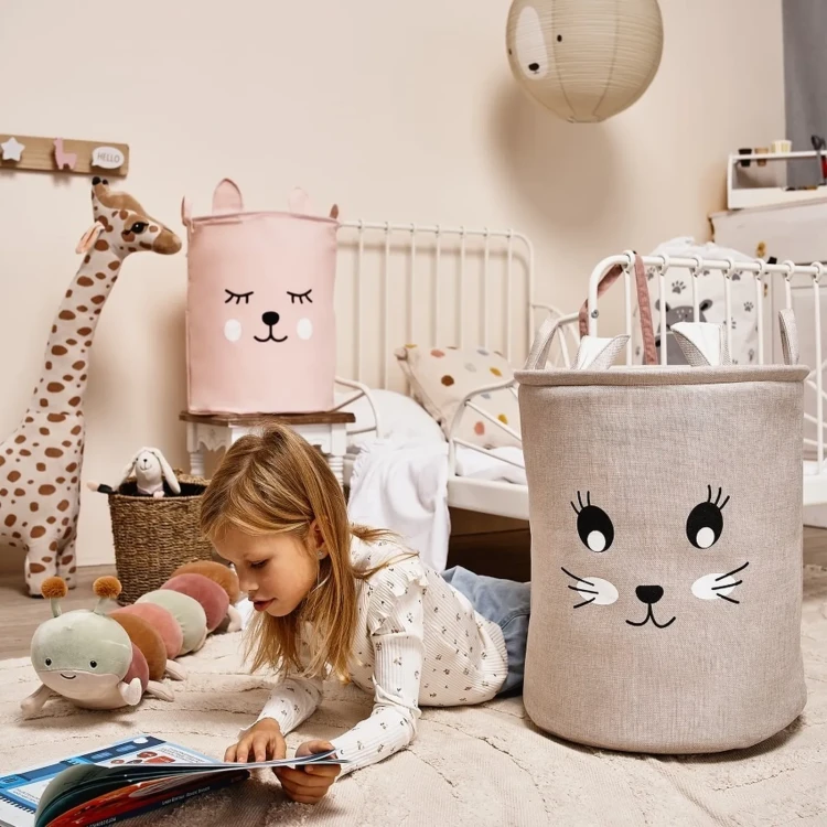 Kosz na zabawki rózowy miś XL - pokój dziecka