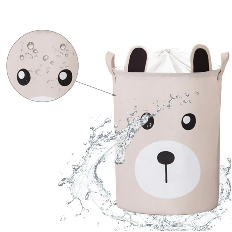 Kosz na zabawki bawełniany beżowy miś XL - pokój dla dziecka