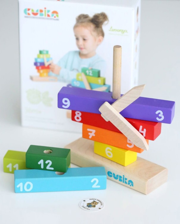 Zegar Cubika - Drewniana zabawka edukacyjna