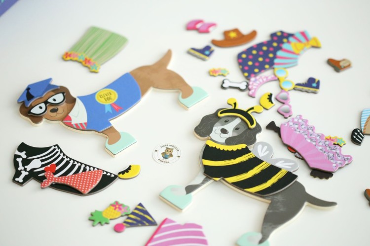 Zwierzaki Pieski Magnetyczna Floss & Rock - Układanka na podróż dla dzieci