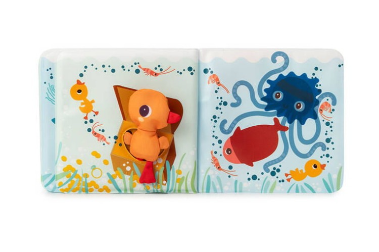 Magiczna książeczka do kąpieli z zabawką-gąbką Kaczorek Gaspard 0 m+ LILLIPUTIENS