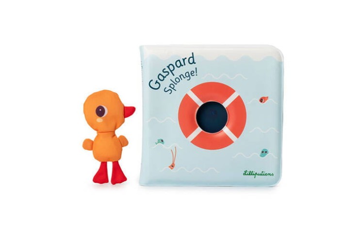 Magiczna książeczka do kąpieli z zabawką-gąbką Kaczorek Gaspard 0 m+ LILLIPUTIENS