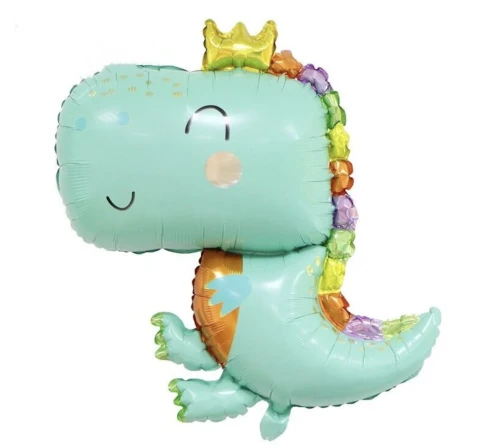 Balon foliowy Dino niebieski 47x64cm - akcesoria urodzinowe