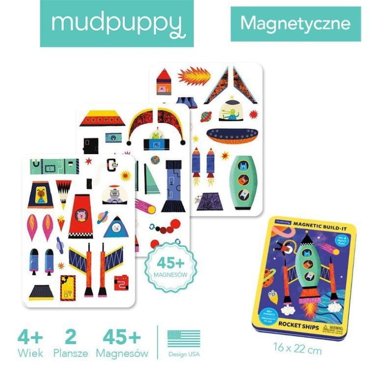 Puzzle Rakiety kosmiczne Mudpuppy - Magnetyczne konstrukcje dla dzieci 4+